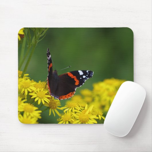 Roter Admirals-Schmetterling Mousepad (Mit Mouse)