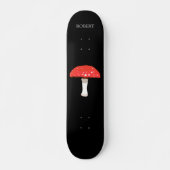 Roter Agaricus-Pilz mit Monogramm Skateboard (Vorne)