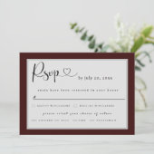 Roter Ahorn Hochzeit RSVP Save The Date (Stehend Vorderseite)