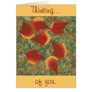 Roter Ahorn im Herbst Abstrakt auf Gras