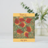 Roter Ahorn im Herbst Abstrakt auf Gras Postkarte (Stehend Vorderseite)