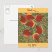 Roter Ahorn im Herbst Abstrakt auf Gras Postkarte (Vorne/Hinten)