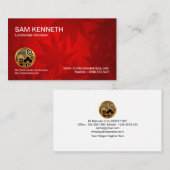 Roter Ahorn Leaf Moderne Kunst Visitenkarte (Vorne/Hinten)