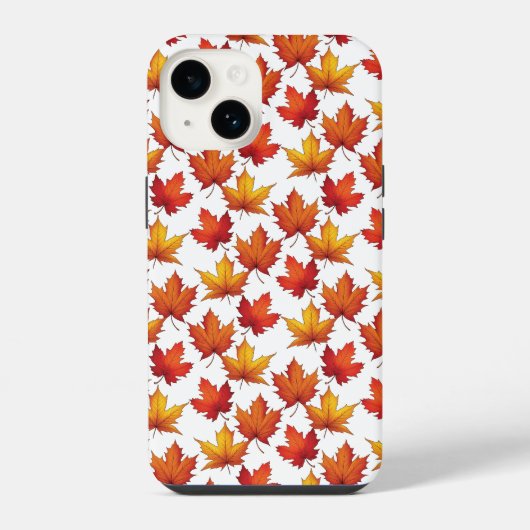 Roter Ahorn Verlasst Muster. Fall Pattern iPhone Hülle (Rückseite)