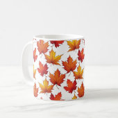 Roter Ahorn Verlasst Muster. Fall Pattern Kaffeetasse (Vorderseite Links)