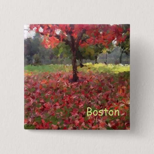 Roter Ahornbaum Button (Vorderseite)