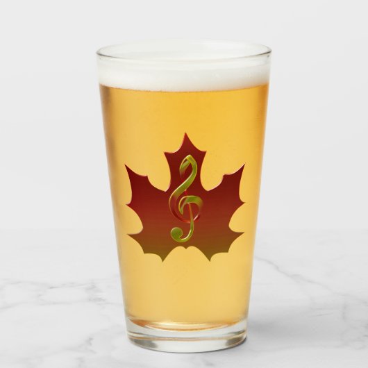 Roter Ahornblätter im Herbst Farbharmonie Glas (Vorne (Gefüllt))