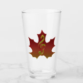 Roter Ahornblätter im Herbst Farbharmonie Glas (Vorderseite)