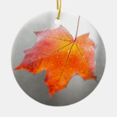 Roter Ahornleaf - Mystischer Herbst Keramikornament (Vorne)