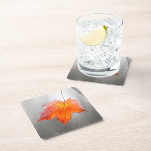 Roter Ahornleaf - Velvet Herbst Rechteckiger Pappuntersetzer (Vor Ort)