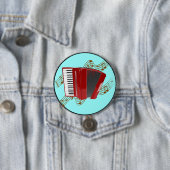 Roter Akkordeon (türkisfarbener Hintergrund) Button (Beispiel)