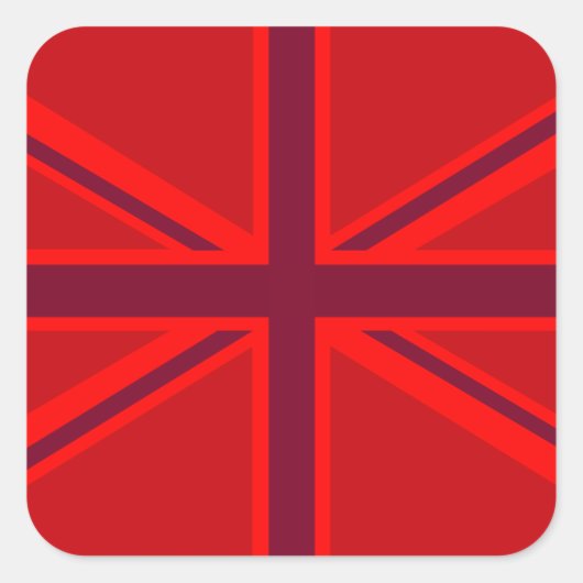 Roter Akzent-Gewerkschafts-Jack-Entwurf Quadratischer Aufkleber (Vorderseite)