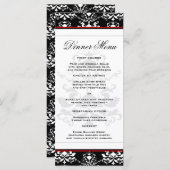 Roter Akzent - Menü für das leise Abendessen in Sc Menükarte (Vorne/Hinten)