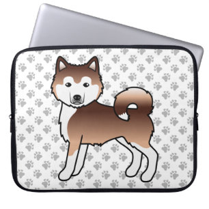 Roter Alaskan Malamute Süßer Cartoon-Hund Laptopschutzhülle