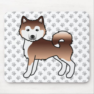 Roter Alaskan Malamute Süßer Cartoon-Hund Mousepad