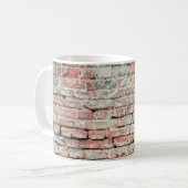 Roter, alter, abgenutzter Backstein Wandstruktur H Kaffeetasse (Vorderseite Links)