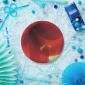Roter Amaryllis-Blumen-Papier-Teller Pappteller (Party)