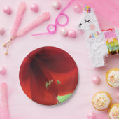 Roter Amaryllis-Blumen-Papier-Teller Pappteller (Party)