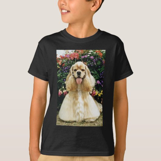 Roter amerikanischer Cockerspaniel, Meister-Blumen T-Shirt (Vorderseite)