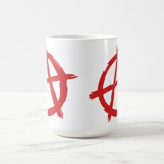 Roter Anarchist ein Symbol-Anarchie-Logo Kaffeetasse (Mittel)