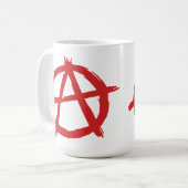Roter Anarchist ein Symbol-Anarchie-Logo Kaffeetasse (Vorderseite Links)