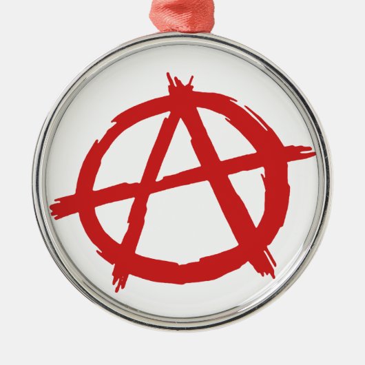 Roter Anarchist ein Symbol-Anarchie-Logo Ornament Aus Metall (Vorne)
