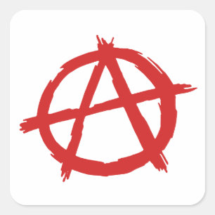 Roter Anarchist ein Symbol Anarchie Logo Quadratischer Aufkleber