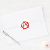 Roter Anarchist ein Symbol Anarchie Logo Quadratischer Aufkleber (Umschlag)