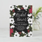 Roter Anemone Blooms Bridal Dusche Einladung (Stehend Vorderseite)