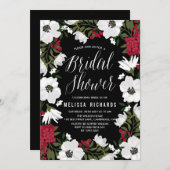 Roter Anemone Blooms Bridal Dusche Einladung (Vorne/Hinten)