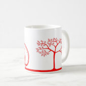 Roter Anhänger und Baum-Tasse 15oz Kaffeetasse (VorderseiteRechts)