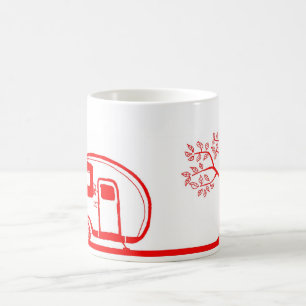 Roter Anhänger und Baum-Tasse 15oz Kaffeetasse
