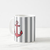 Roter Anker, Anker des Schiffes, Anker des Schiffe Kaffeetasse (Vorderseite Links)