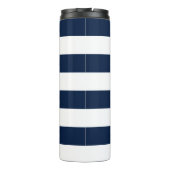 Roter Anker auf blauen Streifen Thermosbecher (Rückseite)