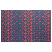 Roter Anker auf Marine-Blau-Hintergrund-Muster Stoff (Yard (91,4 cm))
