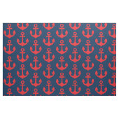 Roter Anker auf Marine-Blau-Hintergrund-Muster Stoff (Fat Quarter (45,7 x 55,9 cm))