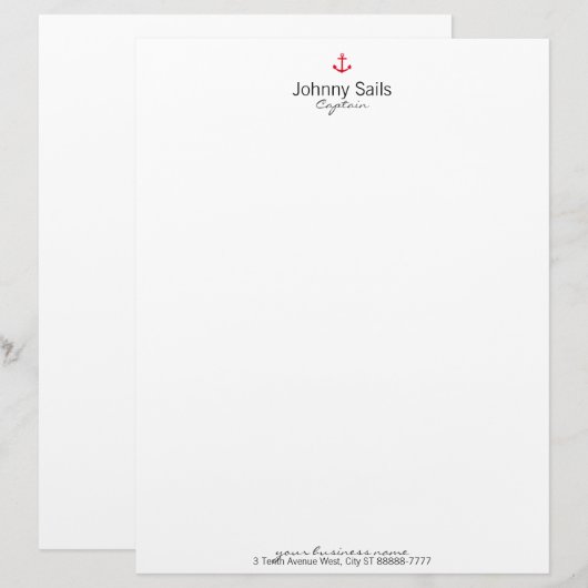 Roter Anker Briefbogen (Vorne/Hinten)