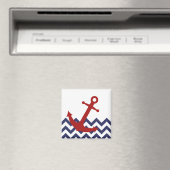 Roter Anker im Zickzack Ozean Magnet (In Situ (Geschirrspüler))