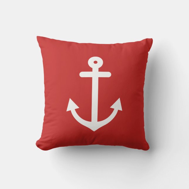 Roter Anker Kissen (Vorderseite)