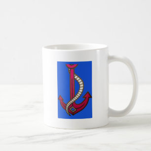 Roter Anker-Kunstprint Kaffeetasse