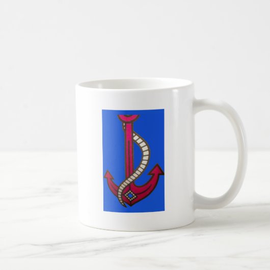 Roter Anker-Kunstprint Kaffeetasse (Rechts)