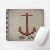 roter Anker mit nautisch-blauen Streifen Mousepad (Mit Mouse)