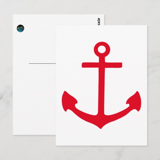 Roter Anker Postkarte (Vorne/Hinten)