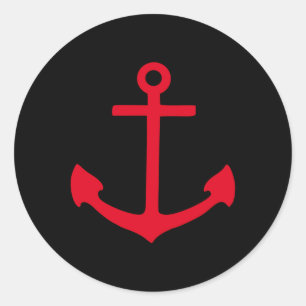 Roter Anker Runder Aufkleber