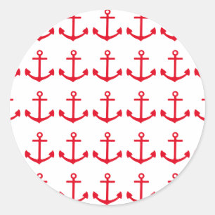 Roter Anker Runder Aufkleber