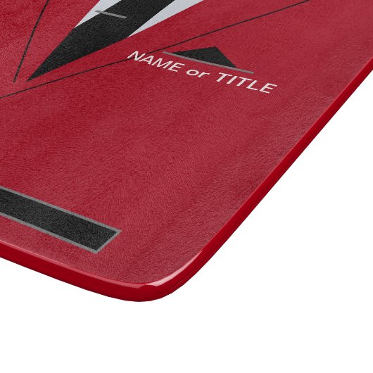 Roter Anzug für die benutzerdefinierte Textausschn Schneidebrett (Ecke)