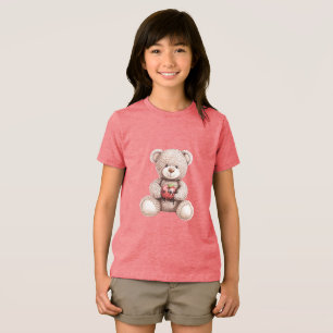 Roter Apfel am Tag Creme Teddybär Tri-Blend Shirt