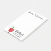 Roter Apfel des inspirierend Zitats der Lehrer Post-it Klebezettel (angewinkelt)