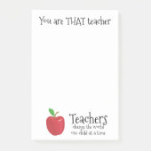 Roter Apfel des inspirierend Zitats der Lehrer Post-it Klebezettel (Vorderseite)