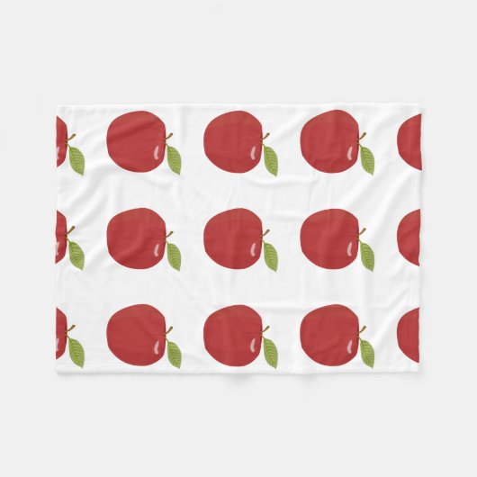 roter Apfel Fleecedecke (Vorderseite (Horizontal))